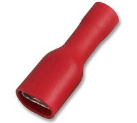 PRO POWER Female Push-On Crimp Terminals - 12A, 6.3mm, Red, Pack of 10