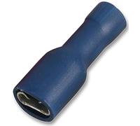 PRO POWER Female Push-On Crimp Terminals - Blue, 16A, 6.3mm, Pack of 100