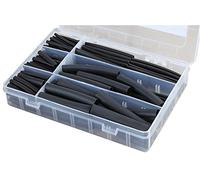 PRO POWER Heat Shrink Tubing Kit - 140 Black Sleeves, 2:1/3:1/4:1 Shrink Ratios, 3.2mm-16mm, Mixed Sizes