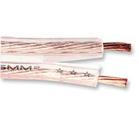 Pro Power JY-6135 50M Square Loudspeaker Cable Reel, 2x 2.5mm² OFC, Transparent, 50m Length