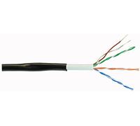 PRO POWER Outdoor Ethernet Cable Cat5e UTP - Solid Copper, Black, 100m Reel - High-Speed Network Cable - PP01209