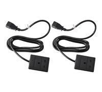 Pro Power PEL01255 IEC C14 Plug to 13A UK Socket Power Lead, 2 m, Black (Pack of 2)