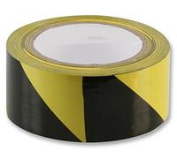 PRO POWER PVC Hazard Warning & Floor Marking Tape - Black/Yellow 50mm x 33m, Self-Adhesive Safety Tape