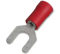 PRO POWER Red PVC Fork Crimp Terminals - 18A, 3.7mm, 100 Pack