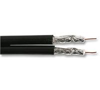 Pro Power RG59U TWIN RG59U 75 Ohm Twin Coaxial Cable, Black, 0.70 mm, 100m Reel