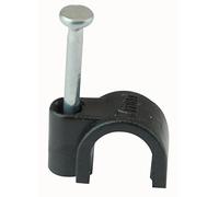 Pro Power ROUND 7.0 mm BLK Round Cable Clip, Black, 7.0 mm, Pack of 100