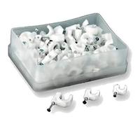 PRO POWER Round Cable Clip 5mm White - Nail Mount, 100 Pack - PP01614
