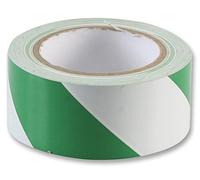 PRO POWER SH5012G/W PVC Hazard/Floor Marking Tape, Green/White 50mm x 33m