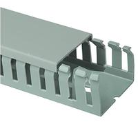 PRO POWER Slotted Trunking 30x25mm Grey RAL 7030 - PVC Raceway Duct, 2m Length, Pack of 4 - Self-Extinguishing Cable Management