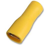 Pro Power STFDFD5-250 Female Push On Crimp Terminal, Yellow, 20A, 6.3 mm, Pack of 100