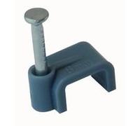 PRO POWER Twin & Earth Cable Clips | 1mm Grey Flat Nail Clips for Electrical Cables | Tough PE with Hardened Steel Nail | Pack of 100 - PP01622