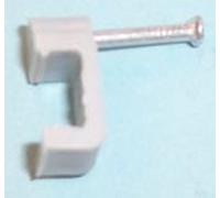 PRO POWER Twin & Earth Cable Clips 2.5mm - Grey, 100 Pack, Nail Mount Cable Clamp for Wood & Masonry - PP01626