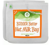Pro Quality Nut Milk Bag 2 Pack - 12"X12" XL Bags - Commercial Grade Reusable All Purpose Food Strainer - Food Grade BPA-Free - Ultra Strong Nylon Mesh - Almond Milk, Juices, Cold Brew Recipes Videos