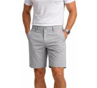 Pro-Quip Mens Golf Shorts: Technical, Performance, Comfort, Stylish Shorts for Work, Golf, Casual, Travel (UK, Waist, 36, Regular, Regular, Silver)
