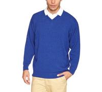 Pro-Quip Mens Proquip Lambswool V Neck Water Resistant Knitted Jumper - Small Black - Blue