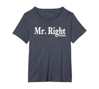 Pro Republican Anti Liberal T-Shirt Mr. Right Wing Funny Tee T-Shirt, Women's Plus, Heather Blue, 5X