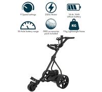 Pro Rider 18-Hole Lithium Electric Golf Trolley - Black Colour: Black