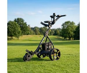Pro Rider Electric Golf Trolley | 9 Speed Settings, Auto Distance Function, Powerful 200W Motor | Rugged Extra Grip Wheels | Easy to Assemble Complete 18 and 36 Hole Models | Free Accessory Bundle
