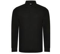 PRO RTX Men's Pro Piqué Long-Sleeved Polo Shirt in Black | Size: 3XL PRO RTX Black 3XL