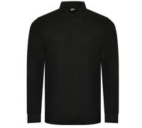PRO RTX Men's Pro Piqué Long-Sleeved Polo Shirt in Black | Size: XS PRO RTX Black XS
