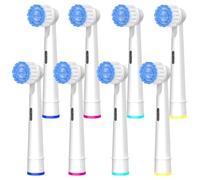 Pro Sensitive Gum Care Replacement Brush Heads Compatible with Oral-B Electric Toothbrushes, 8 Pack High Density Extra Soft Bristles Toothbrush Heads Refill, White