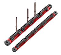 Pro-Series Aluminum Magnetic Hex Bit Organizer, 40-Slot 1/4" Drive Sliding Rail Holder, High Strength Magnetic Railer Bit Holder, Compact Fast-Access B-it Storage (2PCS)