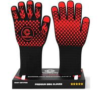 Pro-Series EN 407 Certified BBQ Gloves - Extreme Heat Resistant Grill Gloves (1472℉/800℃), Heatproof/Fireproof Protection Oven Mitts for Grilling, Cooking, Baking, Camping, and Welding - 1 Pair