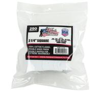 Pro-Shot Products .38-.45 Caliber/20-.410 Gauge 2 1/4-Inch SQ. 250 Count Patches White, 2 1/4" Patches (2 1/4-250)