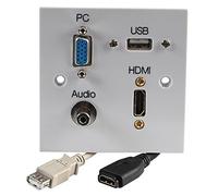 PRO SIGNAL 1 Gang Multimedia Wall Plate - HDMI, USB Type A, VGA & 3.5mm Audio - Plug & Play - PELR0089