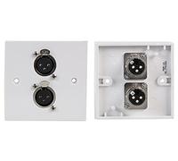PRO SIGNAL 1 Gang Multimedia Wallplate - 2x 3-Pin XLR Sockets, Studio Audio Wall Plate - White - PELR0083