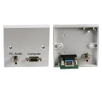PRO SIGNAL 1 Gang Multimedia Wallplate - VGA Monitor Socket & 3.5mm Stereo Jack | Plug & Play | No Soldering | UK Standard Faceplate - PELR0085