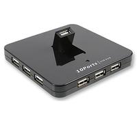 PRO SIGNAL 10-Port USB 2.0 Hub - High-Speed, Mains Powered, Compact Desktop Hub with LED Status