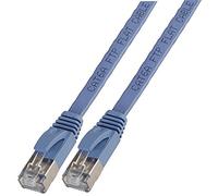 Pro Signal 10m Flat Cat6a Ethernet Cable - RJ45 to RJ45 STP Patch Lead, Screened Shielded Twisted Pair, High-Speed LAN, Blue (PSG91146)