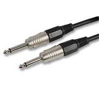 Pro Signal 10m Mono Jack Lead - 6.35mm (1/4") Plug to Plug Audio Cable, Black - OFC Conductors, Metal Connectors & Strain Reliefs