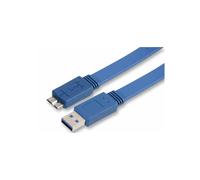 PRO SIGNAL - 1m Blue A Plug to Micro B Plug Flat USB 3.0 Cable