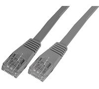 Pro Signal 1m Grey Flat Cat5e UTP Ethernet Patch Lead - RJ45 Plug to Plug, Low Profile Cable - PSG91013