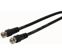 PRO SIGNAL 1m RG59 Coaxial Cable - F Plug to F Plug, 75Ω, Black, Nickel-Plated Connectors