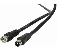 PRO SIGNAL 1m RG59 Coaxial Cable - F Plug to TV Coaxial Plug, 75Ω, Black, Nickel-Plated Connectors