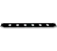PRO SIGNAL 1U 19" Steel Rack Panel - Pre-Punched for 6x XLR D-Type Connectors - Black, Unloaded - PSG03788