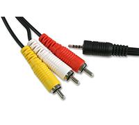 PRO SIGNAL 2.5mm 4 Pole Jack Plug to 3x Phono (RCA) Plug Lead, 1.5m - Gold-Plated Audio/Video Cable, Pure Copper Conductors - PSG00500