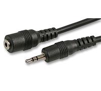 Pro Signal 2.5mm Stereo Jack Plug to Socket Lead - 3m, Black, Pure Copper Conductors - PSG03076