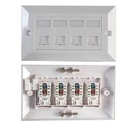 Pro Signal 2-Gang 4-Way Socket RJ45 Cat6 Faceplate, White
