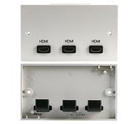 Pro Signal 2 Gang HDMI Wall Plate - UK Standard 146mm x 86mm Multimedia Faceplate with Dual HDMI 1.4 Sockets & Right-Angled Rear Connections - PELR0064