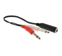 Pro Signal 2 x 6.35mm Jack Plugs to 6.35mm Jack Socket Lead 0.3m 30cm