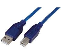PRO SIGNAL 2m USB 2.0 Type A to Type B Cable - Blue Transparent Printer Lead - PSG91465