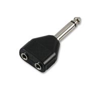 PRO SIGNAL 2x 3.5mm Mono Jack Sockets to 1x 6.35mm Mono Jack Plug Splitter