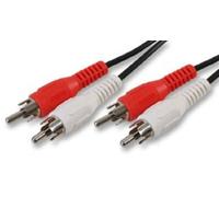Pro Signal 2x Phono (RCA) Male to 2x Male Lead, 0.25m Black - Stereo RCA Cable for Audio Equipment - PSG03051