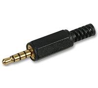 PRO SIGNAL 3.5mm 4 Pole Jack Plug - Gold-Plated Audio Connector, Metal Body, Free Hanging - PSG01696