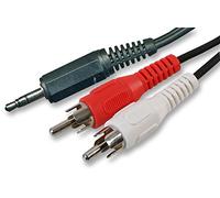 Pro Signal 3.5mm Jack to 2x RCA Phono Cable, 1.8m - Stereo Audio Lead for PC, Speakers & Home Audio - PSG02699