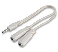 Pro Signal 3.5mm Stereo Jack Plug to 2x Sockets Headphone Splitter, 0.2m White